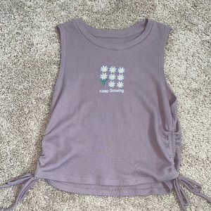 Homegirl Society Women’s Cropped Ruched Tank Top Size Medium